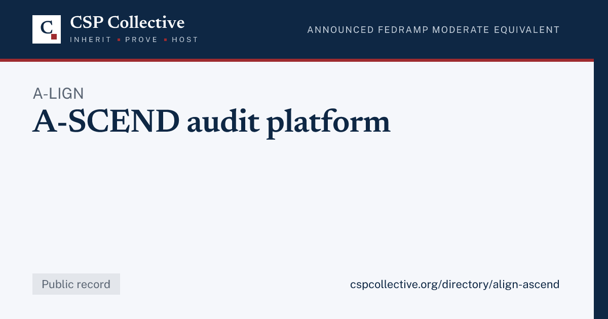 Social card for A-LIGN A-SCEND audit platform
