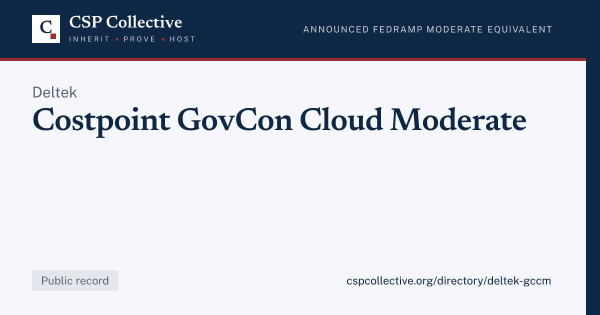 Social card for Deltek Costpoint GovCon Cloud Moderate